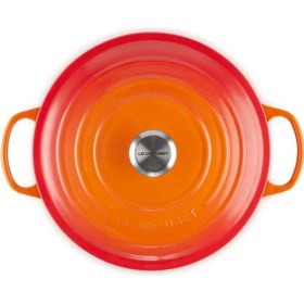 Resim Döküm Demir Yuvarlak Güveç Tenceresi, 28CM, 6,7 L, Ideal Yavaş Pişirme ve Fırınlama Için 