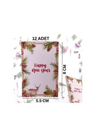 Resim Yılbaşı Happy New Year Tebrik Kartı, Yeniyıl Temalı Hediye, Not K 