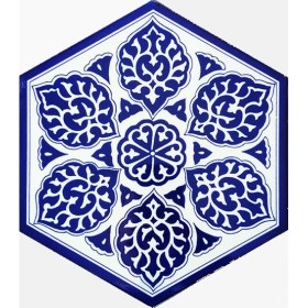 Resim Armada Çini 21x23 Cm AL 2 Selçuklu Desenli Altıgen Çini Karo 