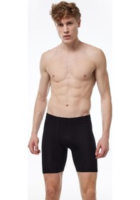 Resim Malabadi Erkek Siyah 3 Lü Paket Uzun Paçalı Modal Boxer 3m018 Siyah 