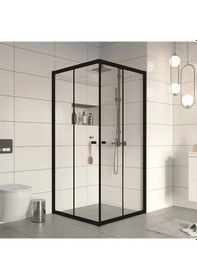 Resim Ayrıntıshop Duşakabin Cam Kabin Kapı Tutamağı Plastik Krom Kaplamalı Siyah 