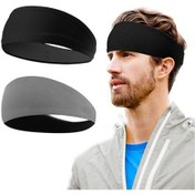 Resim Aubyhe Erkek Spor Bandı Siyah+gri 2'li Paket - Teri Emici, Kaymazsız, Nem Alma Ve Uv Koruma Özellikli Kırmızı 