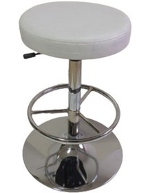 Resim KamusalMarket Bar Taburesi Lüks Krom Ayaklı Çemberli Beyaz 