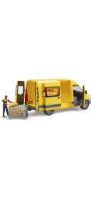 Resim Bruder Oyuncak Araba MB Sprinter DHL Kamyonu Sürücü ile 43.5 cm ABS Plastik Model 