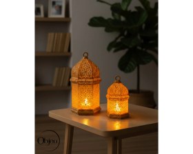 Resim Özbience Renkli LED Mumlu Ramazan Feneri Seti, Dekoratif Işıklı Ev Süsü 