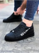 Resim WG Fashion Mp027 St Bağcıklı No Limits Yazılı Ortopedik Yüksek/kalın Taban Erkek Sneaker Siyah 