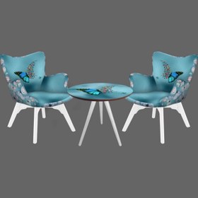 Resim ReHome Artemis Fiskos Tekli Koltuk Seti - Turkuaz 