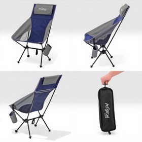 Resim 4 Adet Katlanır Kamp Sandalyesi ve Alüminyum Masa Seti - Aero Silver - Mavi/Kum 