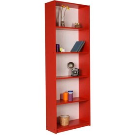Resim Adore Mobilya Modern 5 Raflı Kitaplık - Kırmızı 64x182x26 cm (GxYxD) 
