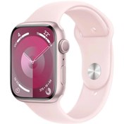 Resim Apple Watch Series 9 GPS 45mm Pembe Alüminyum Kasa ve Uçuk Pembe Spor Kordon Akıllı Saat 