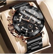 Resim Fastbuy Erkek Kadınlar İçin Korozyon Dirençli Kristal Saat, 892 Model, Rose Black Renk, 3 Atm Su Dayanıklı, Durable Strap Alt Altın 