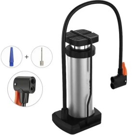 Resim Marsilyan Yüksek Basınçlı Alüminyum Gümüş Renk Top Bisiklet Taşınabilir Hava Ayak Pompası 