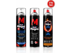 Resim 404 Magni 3’lü Yangın Güvenlik Seti | Li-X Lityum Batarya Yangın Söndürücü + Yangın Savar + Yangın Kalkanı Fire Shield 500 ml 