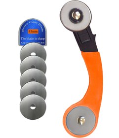 Resim hodbehod 45mm RC-11 Rulet Kumaş Deri Kağıt Kesici + 5 Yedek Düz Bıçak 