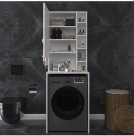 Resim Banyo Dolabı Bd-02 Beyaz Beyaz 