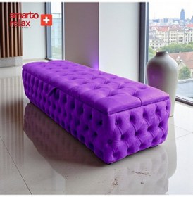 Resim Smarto Relax Puf Saas-fee Sandıklı Ayaksız Kapitoneli Dekoratif 110x45x40 Cm Mor Mor 