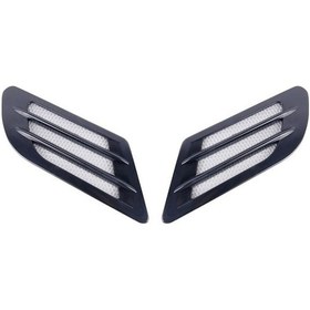 Resim Diğer 2 Adet Euro Tarz Metal Dekoratif Hava Emme Turbo Kaput Yan Izgara Kapağı Kendinden Yapışkanlı Siyah Siyah 