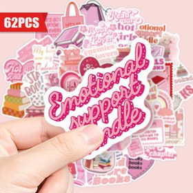 Resim 62 Adet Pembe Kitap Sever Çıkartması - "Duygusal Destek Ekibi" Tasarımına Sahip Su Geçirmez PVC Çıkartmalar, Günlükler, Dizüstü Bilgisayarlar, Kitap Çantaları ve Daha Fazlası İçin Mükemmel - Parti Hediyeleri, Ödüller ve Tatil Hediyeleri İçin İdeal, Kitap Sever Hediyeleri | Eğlenceli Tasarım | Su Geçirmez Çıkartmalar, Kitap Dekoru 