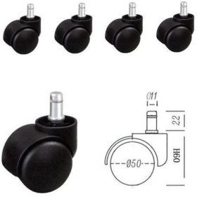 Resim fullreyon 5 Adet Dönerli Tekerlek Ofis Ve Bilgisayar Koltuğu Tekeri 