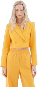 Resim Kruvaze Crop Blazer Ceket Siyah 