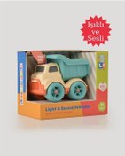 Resim Let's Be Child Sesli Ve Işıklı Minik Kamyon 31016 Bej - Turkuaz Kasalı, Çocuklar İçin Oyuncak Kamyon 