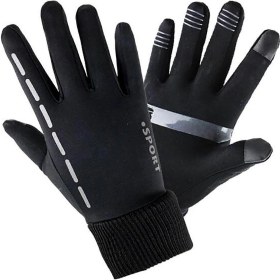 Resim Dokunmatik Ekranlı Kışlık Kadife Kaymaz Tırmanma Kış Sıcak Eldiveni Sıçrama Koruyucu 