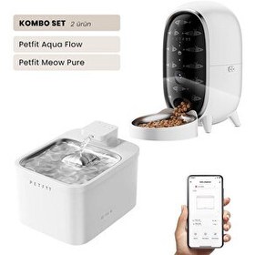 Resim Petfit Aqua Flow WiFi Akıllı Otomatik Kedi Köpek Su Pınarı - Meow Pure 3L WiFi Kameralı Akıllı Otomatik Mama Kabı 
