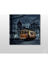 Resim Tramvay İstanbul Gece Kanvas Tablo 200x200cm 