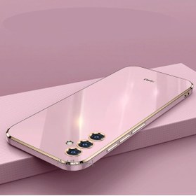 Resim m.tk moveteck Samsung Galaxy A14 5g Uyumlu Kılıf Kamera Korumalı Parlak Gold Altın Kenarlı Yumuşak Silikon Kapak 