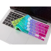 Resim Pembe Yeşil Macbook Air Pro Klavye Kılıfı Türkçe Q Harf Baskı A1466 A1502 A1398 Ile Uyumlu Dazzle McStorey