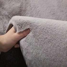 Resim Lüks Sahte Tavşan Kürkü Alan Halısı - Oturma Odası, Yatak Odası ve Kahve Masası için Yumuşak, Kalın Peluş - Makinede Yıkanabilir, Kaymaz & Solmaya Dirençli Ev Dekoru 