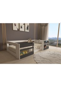 Resim Herseycik Ninnimo Montessori 90X190 Yatak Uyumlu Karyola M6-14 Antrasit - Beyaz 
