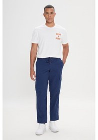 Resim AC&Co / Altınyıldız Classics Erkek Lacı Comfort Fit Rahat Kesim Pamuklu Esnek Yan Cepli Kargo Pantolon Lacivert 