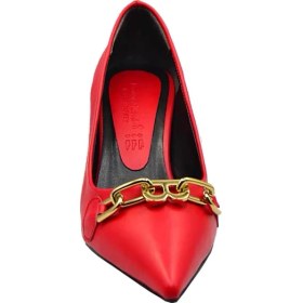 Resim Duygushoesbag Kadın Topuklu Stiletto Zincir Aksesuarlı Ayakkabı 