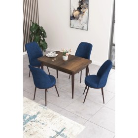 Resim Canisa Concept Nil Serisi 70 x 110 cm Sabit Barok Ahşap Desen Mutfak Masa Takımı+4 Adet Sandalye 