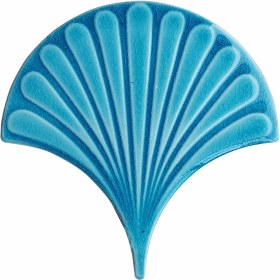 Resim Can Seramik - 17 x 17 cm Turkuaz Kabartmalı Balık Pulu Seramik Karo 5'li 1 Paket 