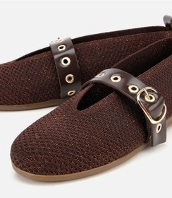 Resim Hotiç Kadın Kahverengi Örgü Detaylı Mary Jane Kemerli Babet 01ayh316560a480 01ayh316560a480 Kahverengi 