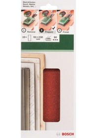 Resim Bosch Titreşimli Zımpara Kağıdı 10'lu 93 x 230 mm 80 Kum 8 Delik - 2609256A96 
