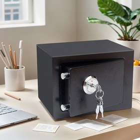 Resim Ağır Hizmet Tipi Çelik Dijital Güvenlik Kasası - Elektronik Tuş Takımı ve Otomatik Kilitli | Ev, Ofis & Silah Saklama İçin Pil Destekli Şifre Kutusu | Dijital Ekranlı -Hırsız Sandık, Şarj Edilemeyen AA Pillerle Uyumlu (≤36V Çalışma Voltajı), Kompakt&Sağlam Tasarım ile Değerli Eşyalar, Nakit Para, Belgeler, Anahtarlar ve Mücevherler için Kolay Kurulum & Kullanıcı Dostu 