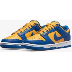 Resim Nike Dunk Low Ucla Erkek Spor Basketbol Ayakkabı Mavi - Sarı 