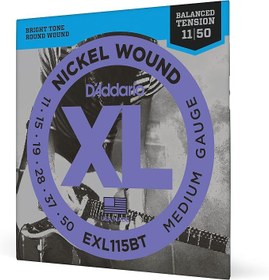 Resim Daddario Exl115Bt Elektro Gitar Tel Seti, Xl, 11-50, Nickel Wound, B 