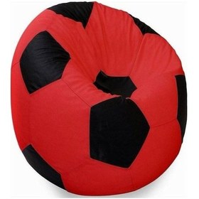 Resim Xl Büyük Boy Futbol Topu Puf Armut Koltuk Suni Deri Kırmızı 