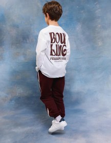 Resim Erkek Çocuk Bowling Baskılı Uzun Kollu Tshirt & Jogger Alt Üst Takım - Benetton Y.-Siyah / 12-13 Yaş 