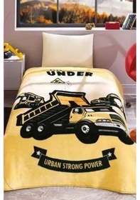 Resim Özdilek Prime Tek Kişilik Battaniye 155x215 -constraction Sarı Sarı 