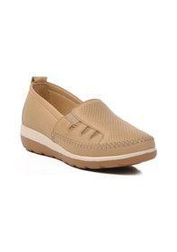 Resim Voyager Bej Hakiki Deri Anatomik Kadın Casual Ayakkabı Çok Renkli 