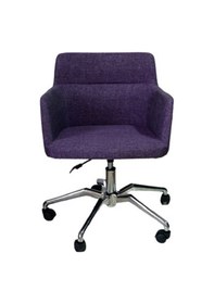 Resim Büro Sandalyesi Örümcek Yıldız Ayaklı Mor Keten Kumaş 