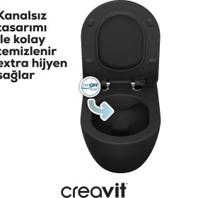Resim Free Rim-Off Duroplast Yavaş Kapanan Klozet Kapaklı Mat Antrasit Set 