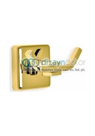 Resim Bornoz Askılığı İkili Altın Sarı 