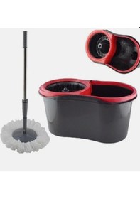 Resim Turbo Star Black Microfiber Döner Başlıklı Temizlik Seti Büyük Boy Mop 13 Lt. 