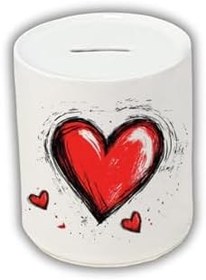 Resim Kalp Baskılı Kumbara Doğum Günü Hediyesi 